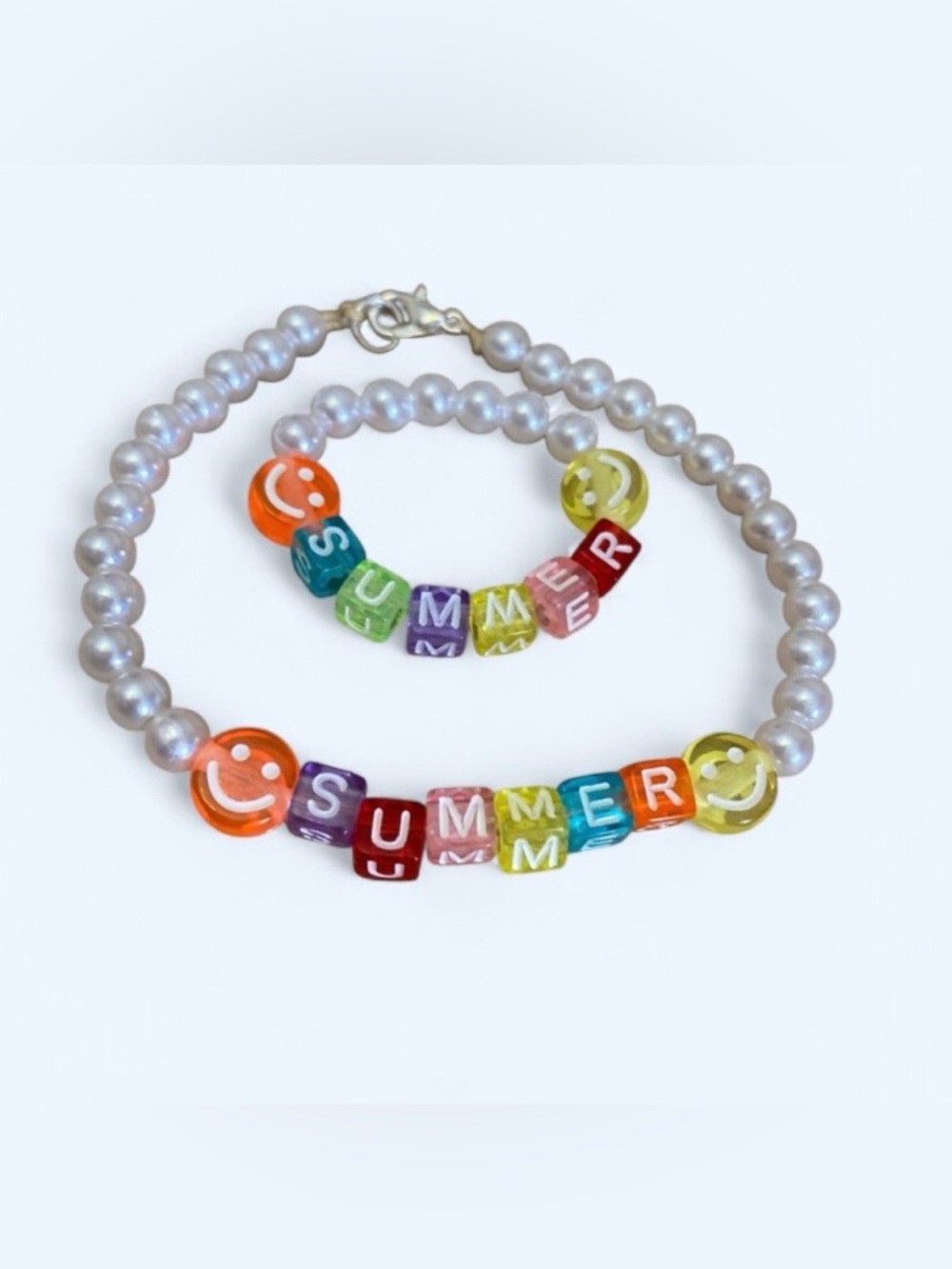 Pearls Necklace and Bracelet for 18''Doll with Personalized Name